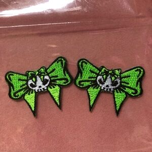 Kreepsville 666 Green Skull Bow Patches Punk Rockabilly Goth Hot Topic
